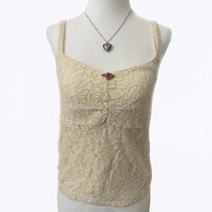 Cream Lace Tank Top